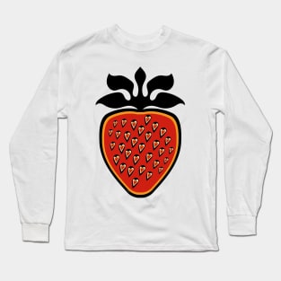 Single Strawberry Heart Berry Indigenous WAWEZHI CANADA Long Sleeve T-Shirt